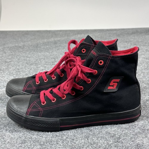 Snap On Hot Rod Shoes Mens 11 Black Red High Top Canvas Sneakers Casual Official - Picture 5 of 13