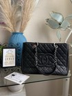 Chanel Grand Shopping Tote Gst in Black Caviar with Silver Tone Hardware