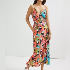 Farm Rio Anthropologie Toucans Wrap Maxi Dress Size XS