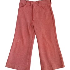 Vintage 1970's Girls sz 5 21x14 Polyester Bootcut Flare Jeans Winnie Pooh Sears