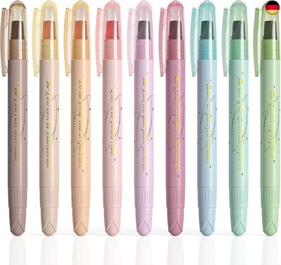 WEMATE Bibel Textmarker, 9-Teiliges Gel Textmarker Set in Verschiedenen Farben,