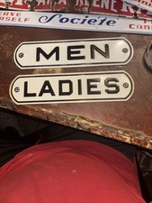 Vintage Men  Ladies Restroom Signs 1950  s 11 1/2  WX4  H