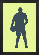 Silhouettes of basketball Framed Wall Art Poster Canvas Print Picture