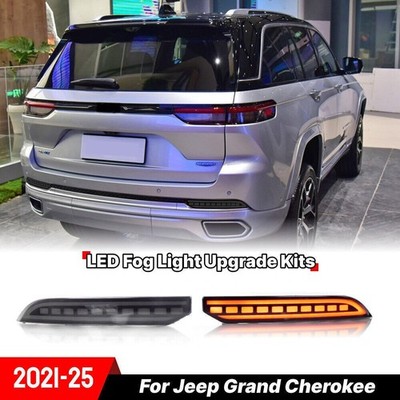 2X Rear Bumper Reflector Brake Light Turn Signal For Jeep Grand Cherokee 21-24