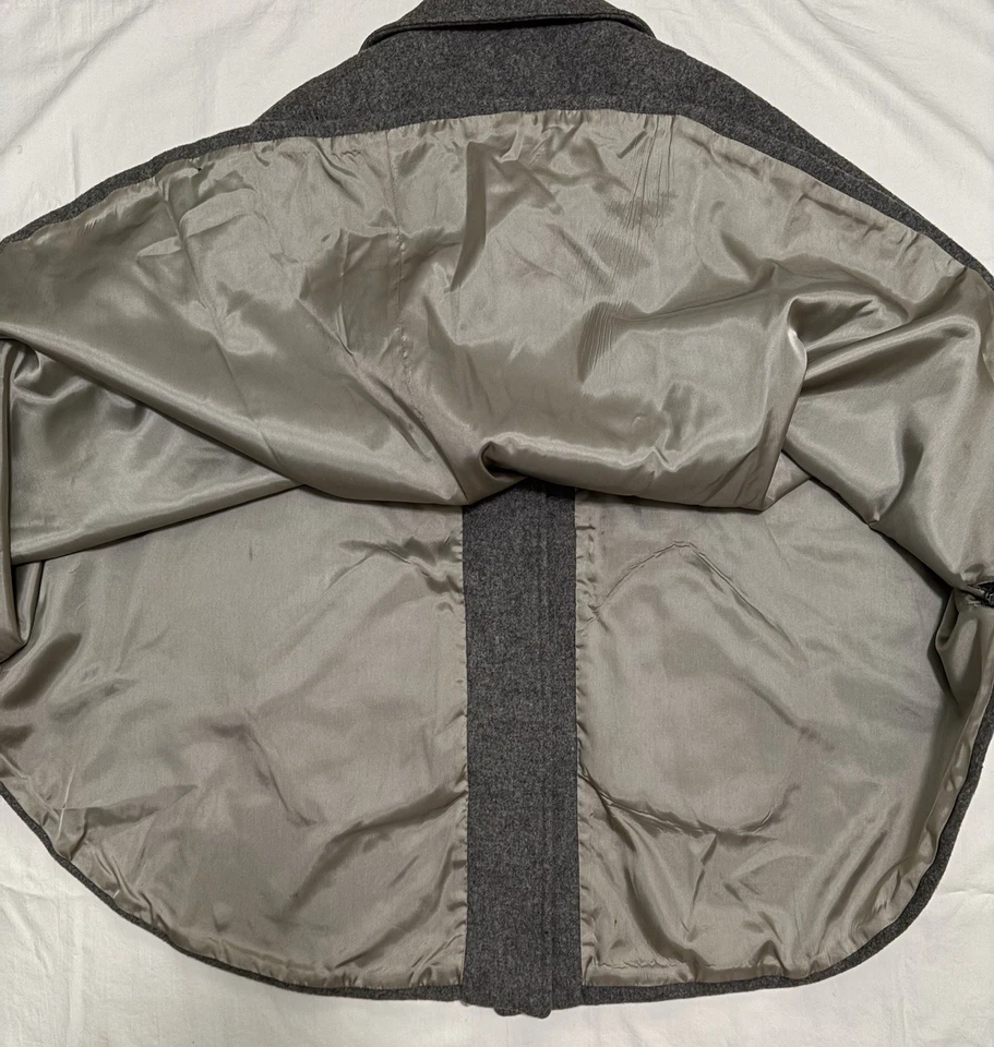 Vintage C.C. Capa para mujer Filson Co Eddie Bauer talla L 100 % lana virgen gris EE. UU. Foto 4 de 4