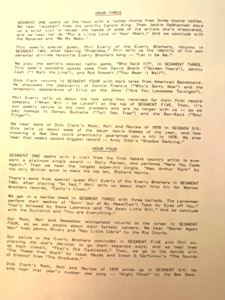 4/24/82 DICK CLARK ROCK, ROLL & REMEMBER EVERLY BROTHERS SALUTE, 8 INTERVIEWS - Image 3 of 4