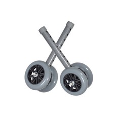 Pair of 500lb Drive Medical Heavy Duty Double 5" Bariatric Walker Wheels 10118SV