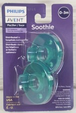 Philips Avent Soothie Pacifiers 0-3m SCF190/01 Green BPA Free Hospital Grade USA
