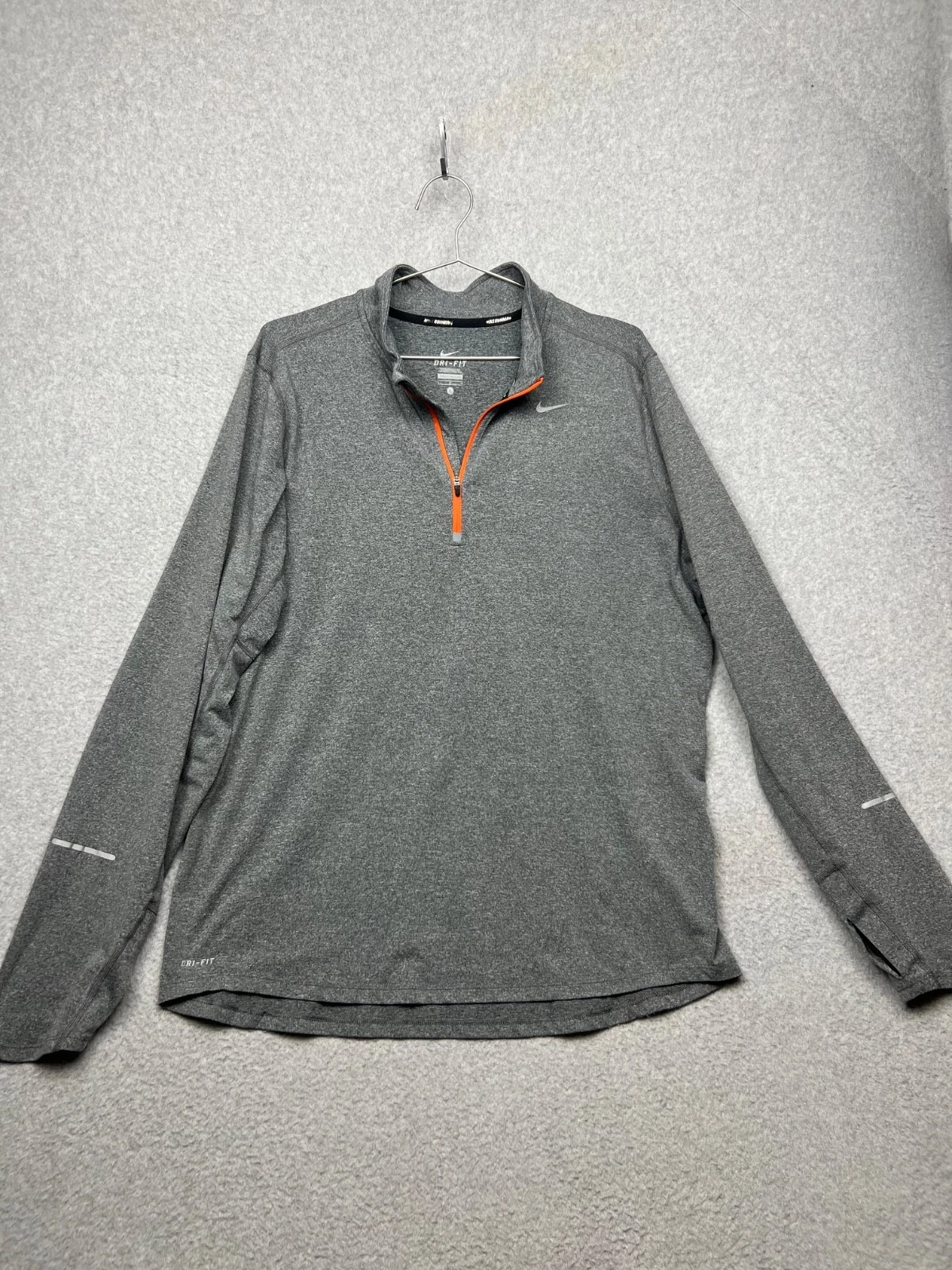 Nike Shirt Mens Dri Fit Shirt L Running Elite Long Sleeve Gym Workout Active*