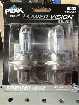 Peak Lighting Power Vision Silver Halogen Headlamp 9003 HB2 60/55W ***2 Pcs