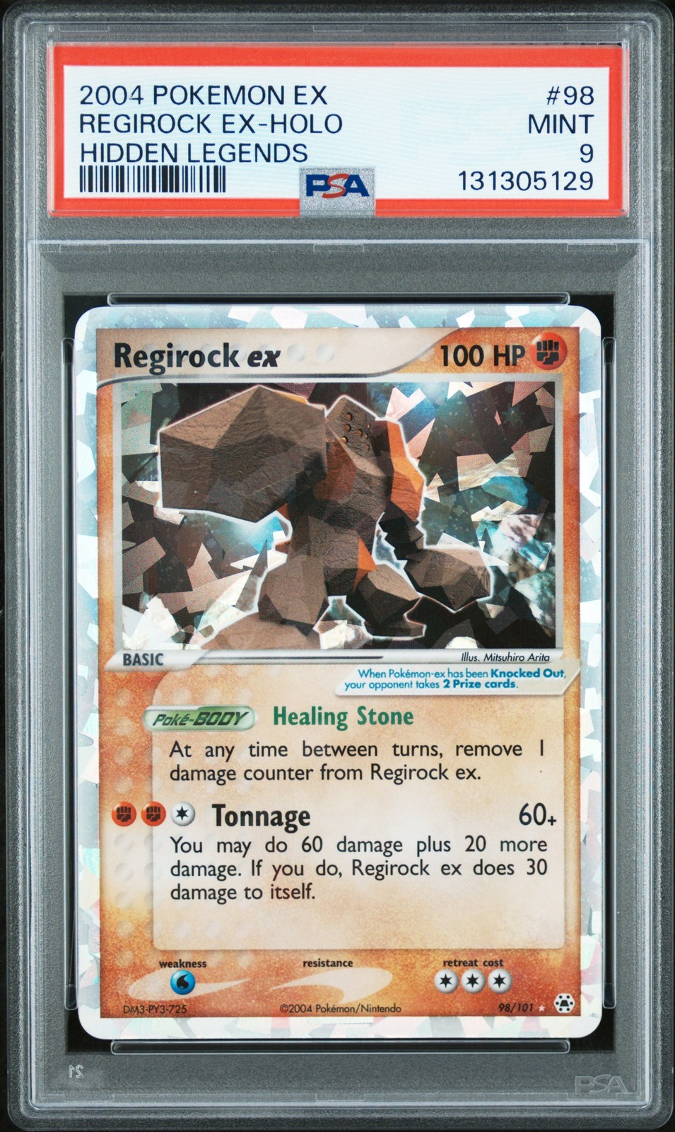 2004 POKEMON EX HIDDEN LEGENDS #98 REGIROCK EX-HOLO PSA 9