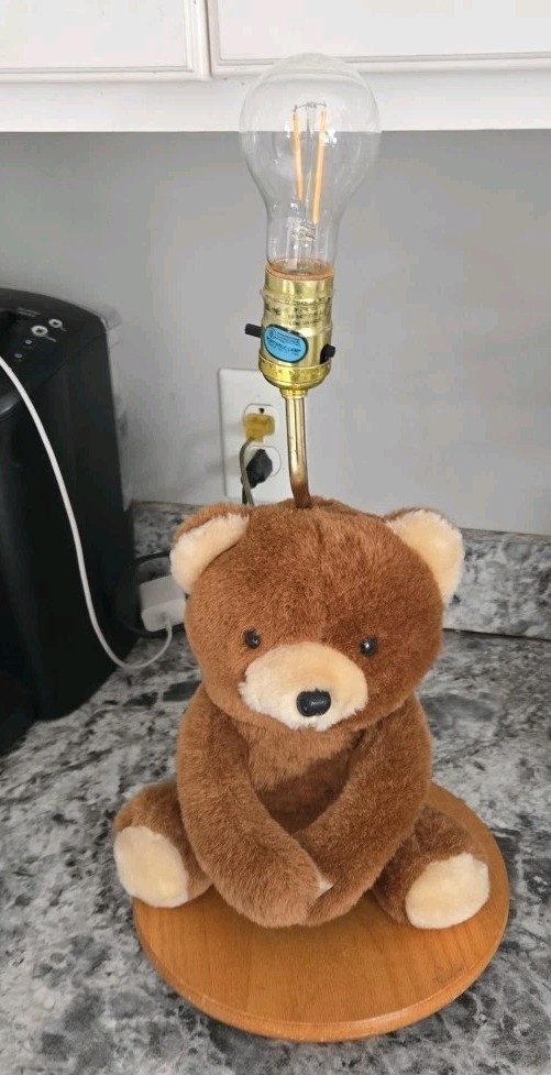 ADI Teddy Bear Table Lamp Vintage 80’s Music Box Little Bear Nursery Rare