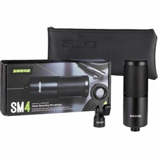 Shure SM4-K Rugged Wired Condenser Microphone for Recording Home Home Studio Sta