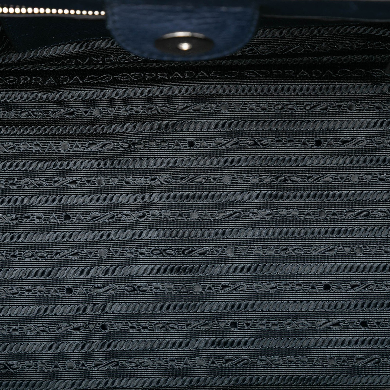 Authenticated Prada Glace Calf Twin Pocket Double Handle Navy Leather Satchel thumbnail 4