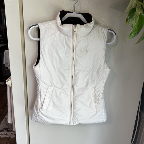Ralph Lauren Girls Reversible Down Puffer Vest Size Large 12/14 Brown White - Picture 13 of 17