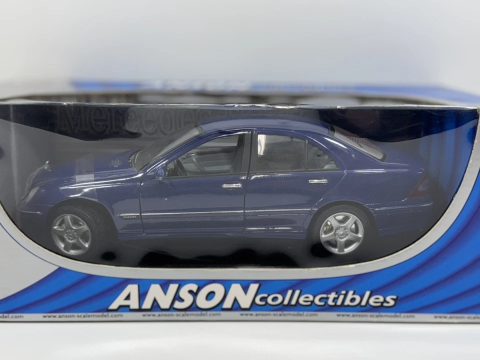 ANSON Mercedes Benz C-Class 1:18 scale DieCast Blue Sedan New Open box - Image 2 of 4