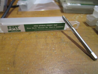 #6-32 HSS 2 Flute H3 Spiral Point FMT  Plug Tap