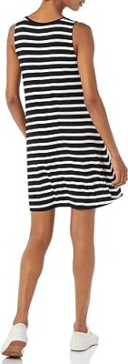 amazon black swing dress Black Sleeveless Swing Dress - Large