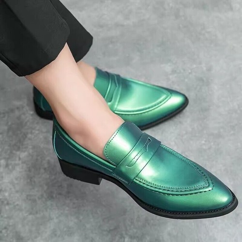 Herren Elegant Leder Formell Schuhe Slipper Junge Halbschuhe Flach Spitz zulaufend Übergröße - Bild 6 von 18