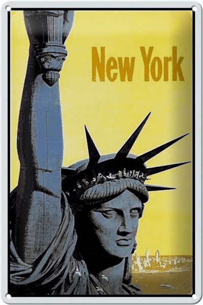 Blechschild Retro 20X30 Cm New York Statue Of Liberty Deko Schild Tin Sign-image