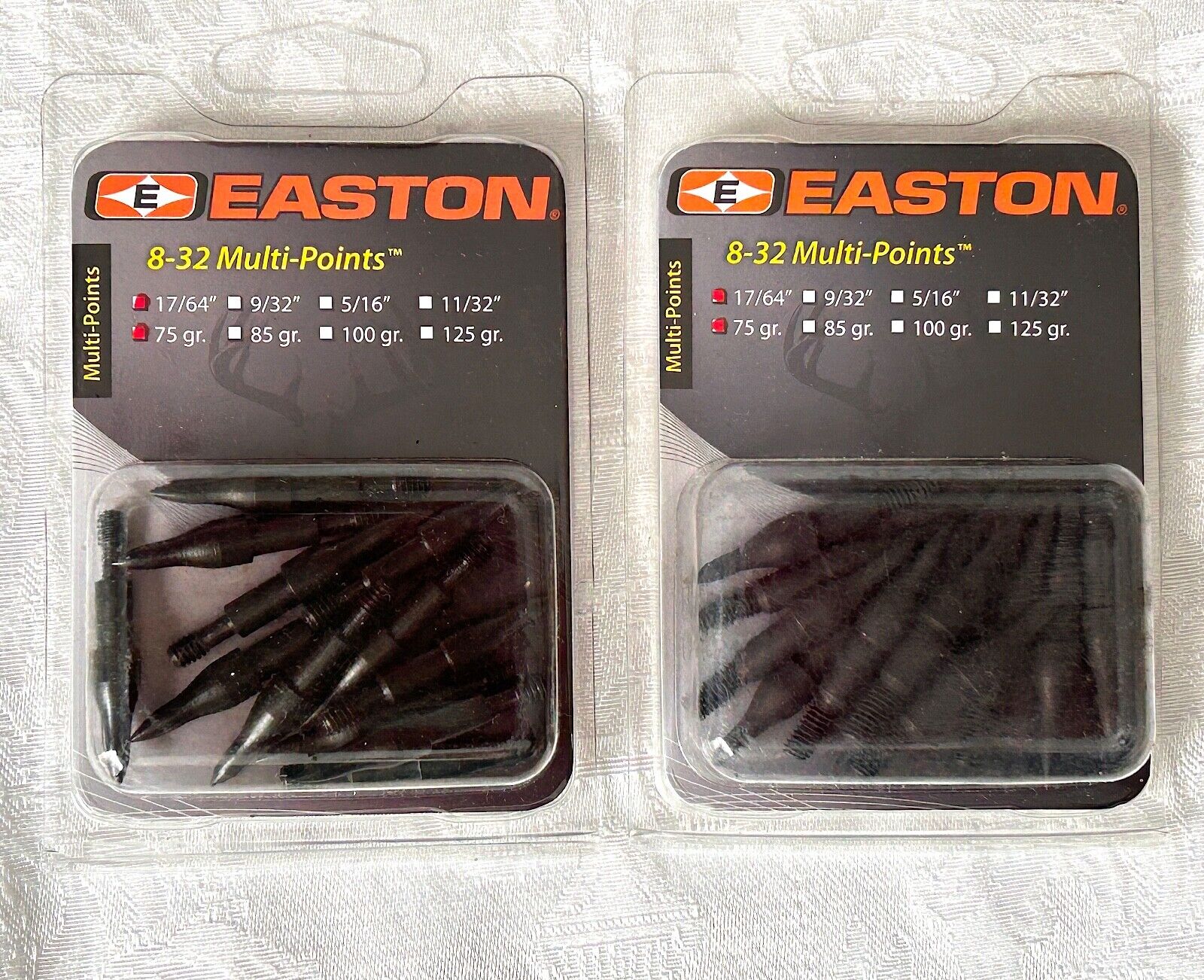 2 Dozen Easton Multi Target Arrow Points - 17/64"  75 Gr. - Black Points