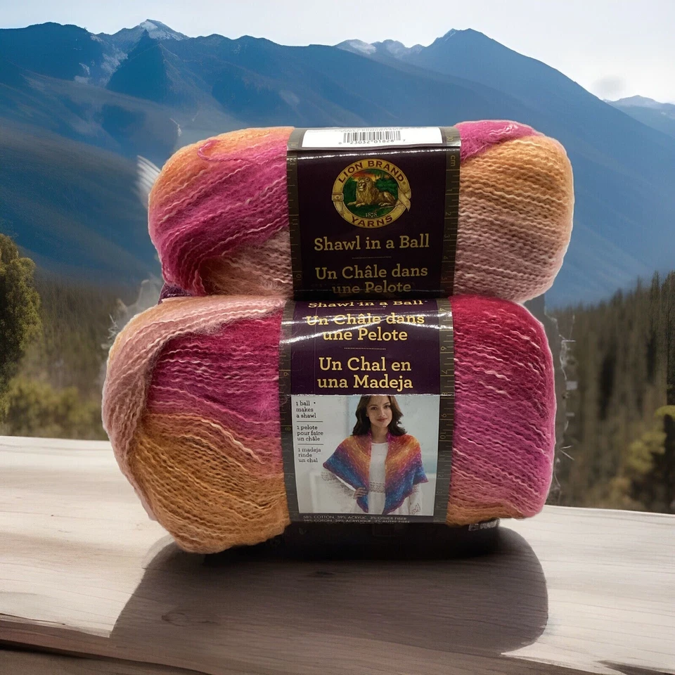 Lion Brand Shawl in a Ball Yarn "Community Coral" 3 Skeins #350 - Image 4 of 4