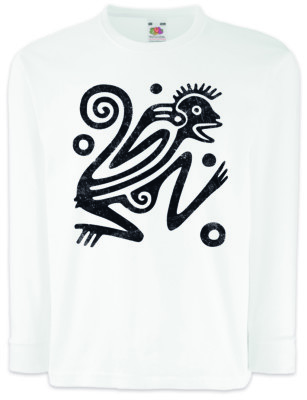 AZTEC APE Kinder Langarm T-Shirt Indians Civilization Affe Religion Azteken Sign