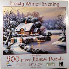Frosty Winter Evening Sung Kim 500 pc Jigsaw Puzzle SunsOut 40051