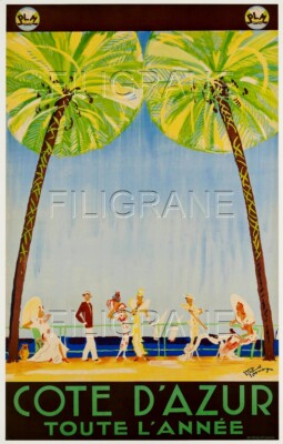 Poster Vintage Côte D'Azur RHCC - Haute Qualité 50x70cm - Affiche Décoration Neuve