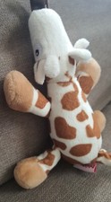 NUBY GIRAFFE SNUGLEEZ PACIFIER AND TEETHER HOLDER PLUSH BABY STUFFED ANIMAL
