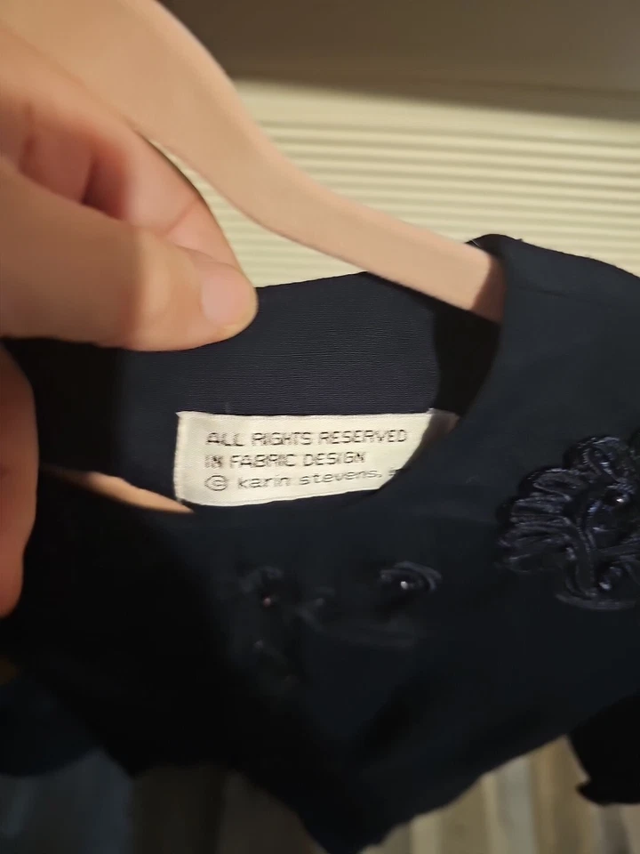 Karin Stevens Blue Dress With Embroidery Size  8 - Image 4 of 4