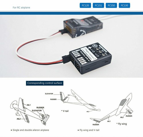Control de vuelo giroscópico de 3 ejes FC130 Mems para aeronaves de radiocontrol estabilidad 3D 3 tipos de alas - Imagen 6 de 6