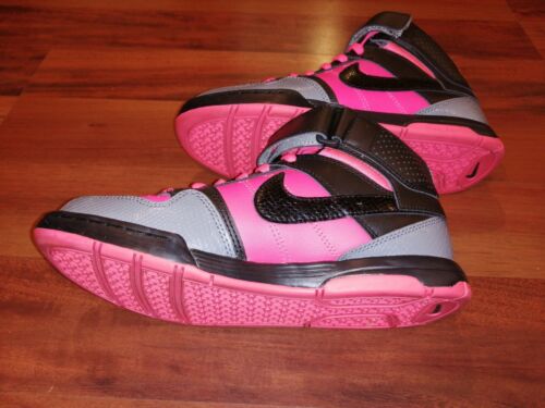 NIKE iD Air 610291-992 Size 8 Womens Girls Basketball Shoes Pink Gray Black - Picture 9 of 11