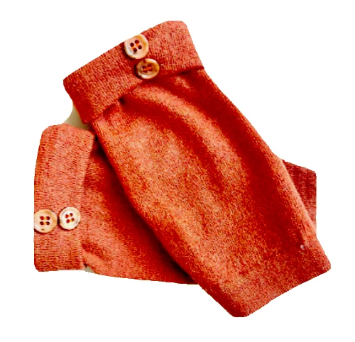 FINGERLESS GLOVES ORANGE 100% MERINO WOOL S M L ONE SIZE FITS MOST WOMEN LADIES