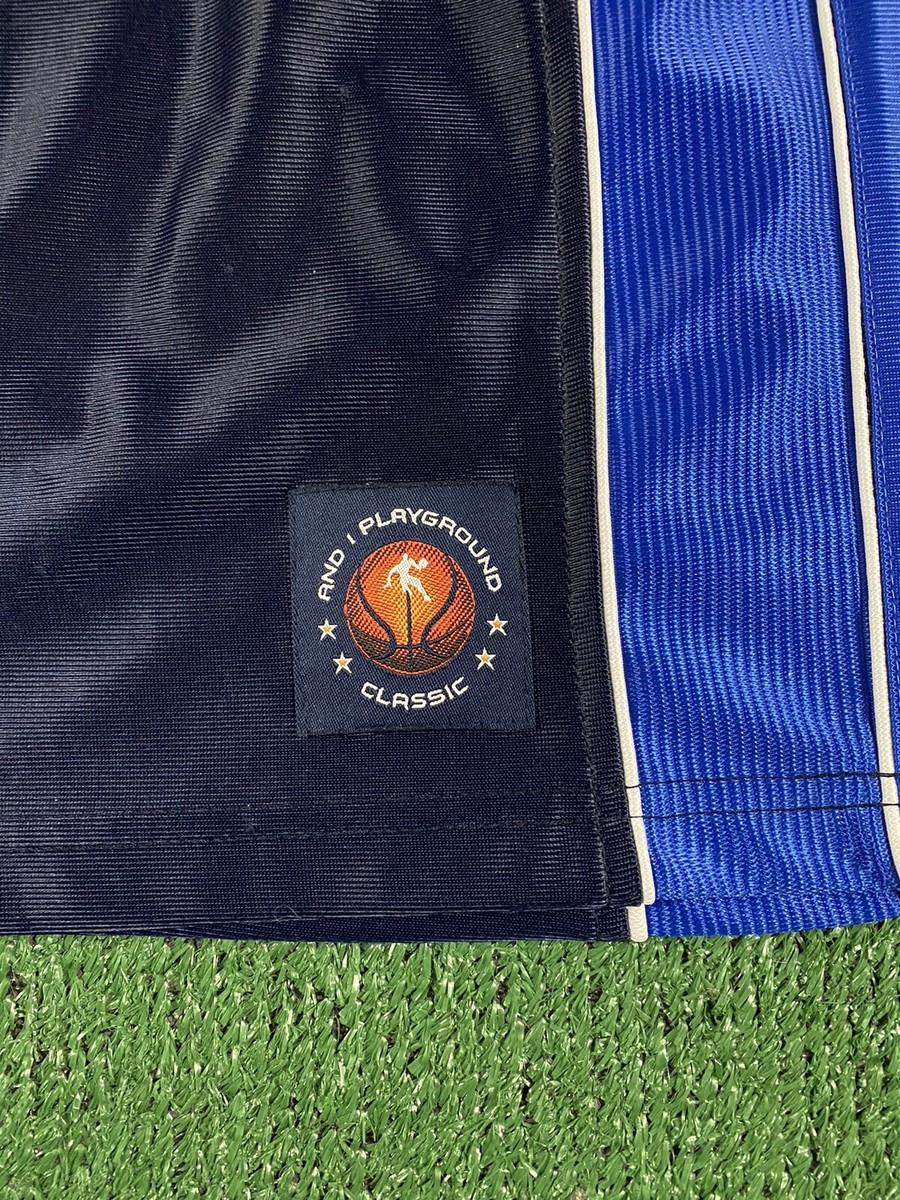 Vintage And1 And One Blue Black Basketball Playground Jersey