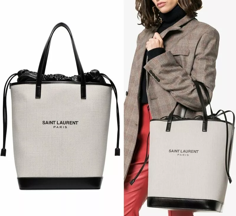 Leather-Trimmed Logo-Print Canvas Tote Bag