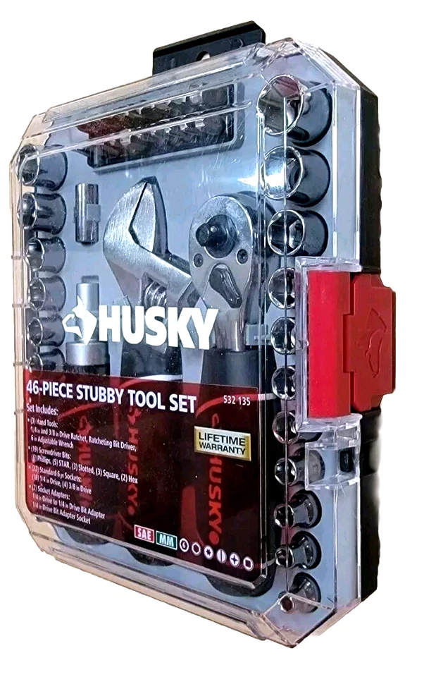 Husky 1/4 in. and 3/8 in. Stubby Ratchet and Socket Set (46-Piece). - Image 4 of 4