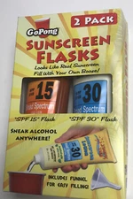 GoPong SF-02 Hidden Sunscreen Alcohol Flask-2 Secret 8oz Suntan Booze Bottles