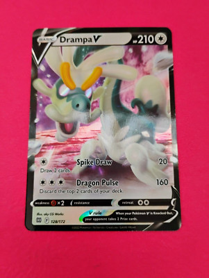 Drampa V 128/172 Ultra Rare Full Art Brilliant Stars NM Pokemon TCG