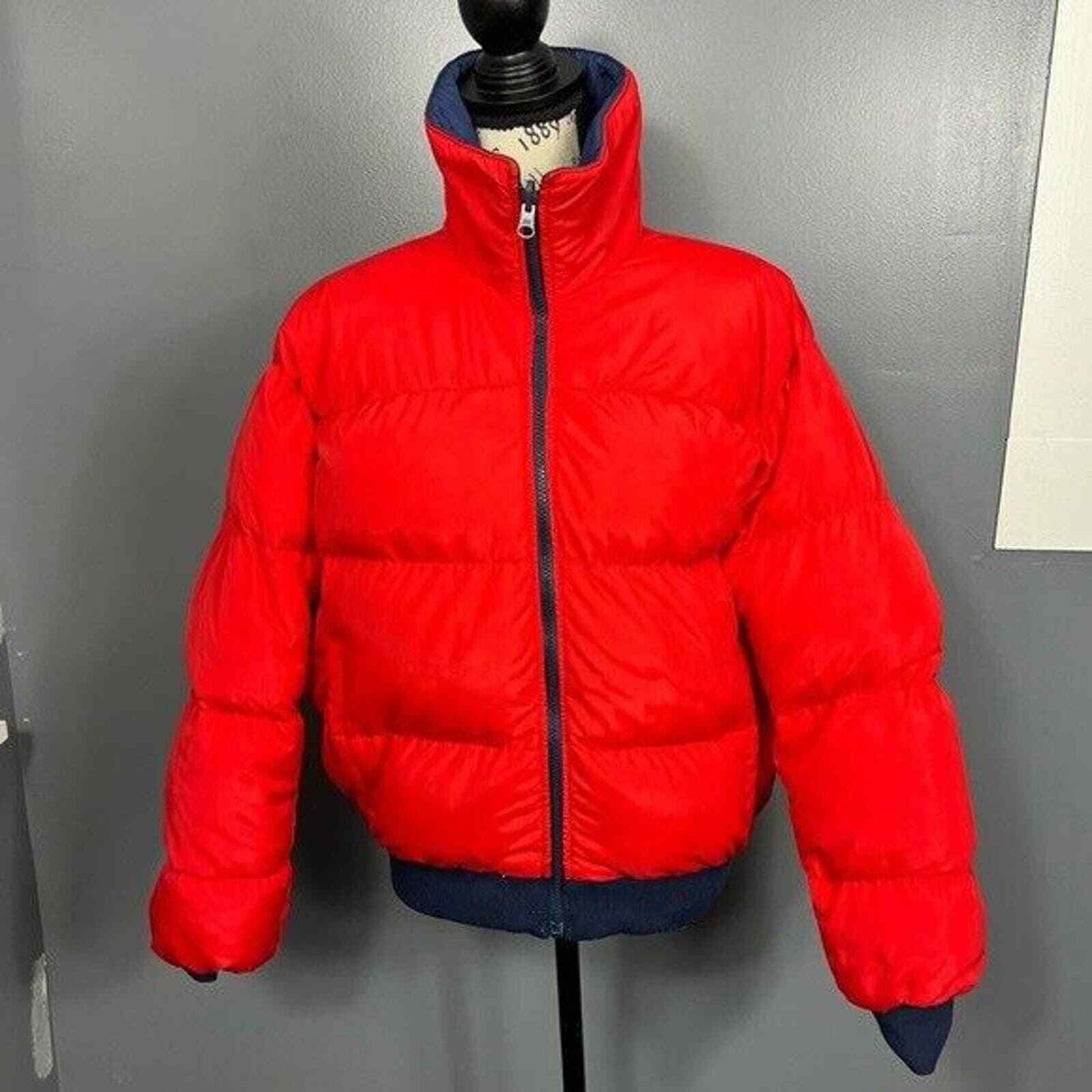 Vintage REVERSIBLE blue and orange Columbia puffer zip up jacket