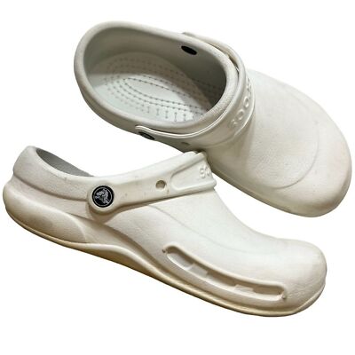 Crocs Bistro white clogs vented men 8 women 10 non slip shoes