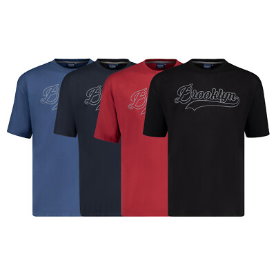 Herren T-Shirt mit Print Rundhals Motivshirt ADAMO Kurzarm Übergrößen XXL-14XL