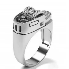 Y2K Vintage Silver Gothic Lighter Ring – Unisex, Brand New