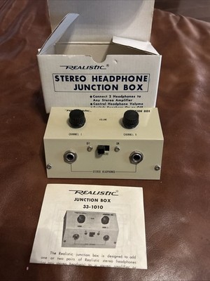 Realistic 33-1010 Dual Stereo Headphone JUNCTION BOX  w/Volumes NEW IN BOX