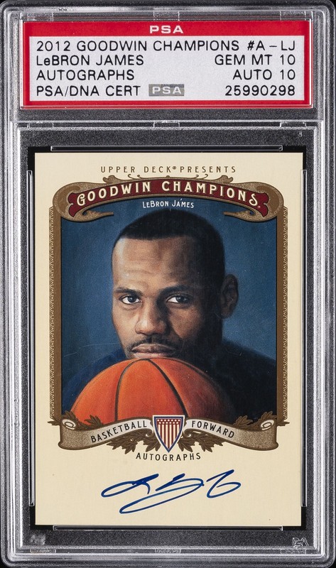2012 GOODWIN CHAMPIONS AUTOS #A-LJ LEBRON JAMES PSA 10 AUTO 10
