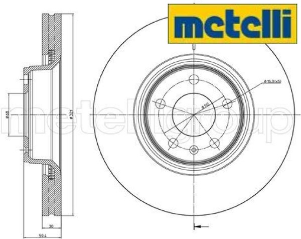2X Bremsscheibe Metelli 23-0916C 2 Bremsscheiben Vorderachse Vorne FüR Audi-image