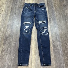 American Eagle AE Destroyed Ripped High-Rise Jegging Jeans Womens Size 4 Denim