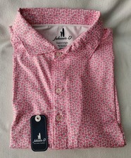 NWT MEDIUM Johnnie O Four Leaf Featherweight Polo MSRP 110