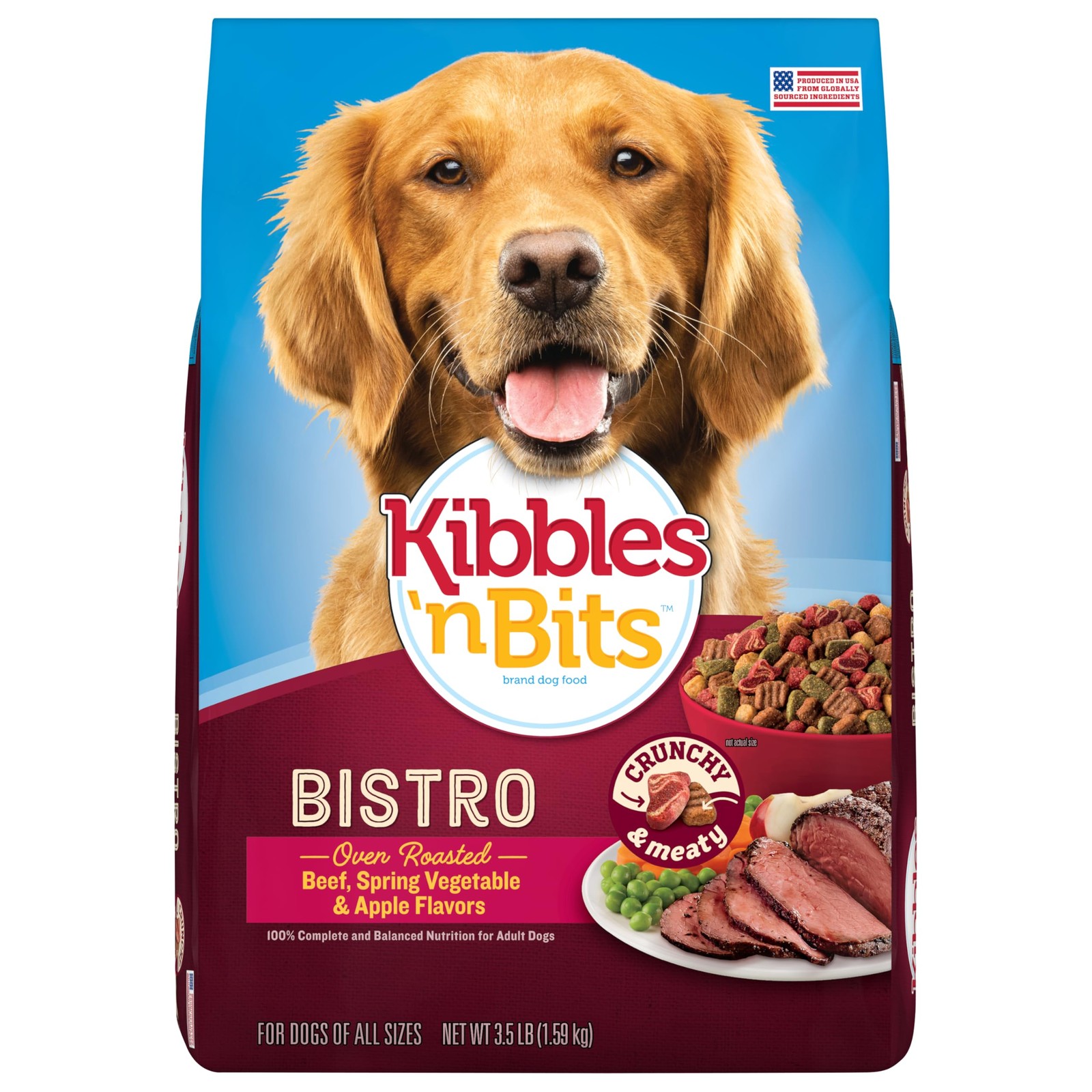 Bistro Dry Dog Food, Oven Roasted Beef, Spring Vegetable & Apple Flavors for ...
