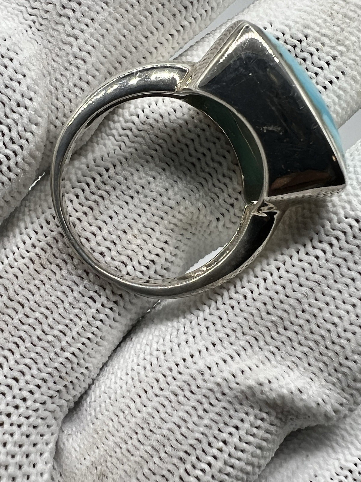 Vintage Solid Sterling Silver Large Square Natura… - image 4